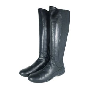 AGL Women’s US8-8,5 EU39 Black Leather Side Zip Knee High Riding Boots